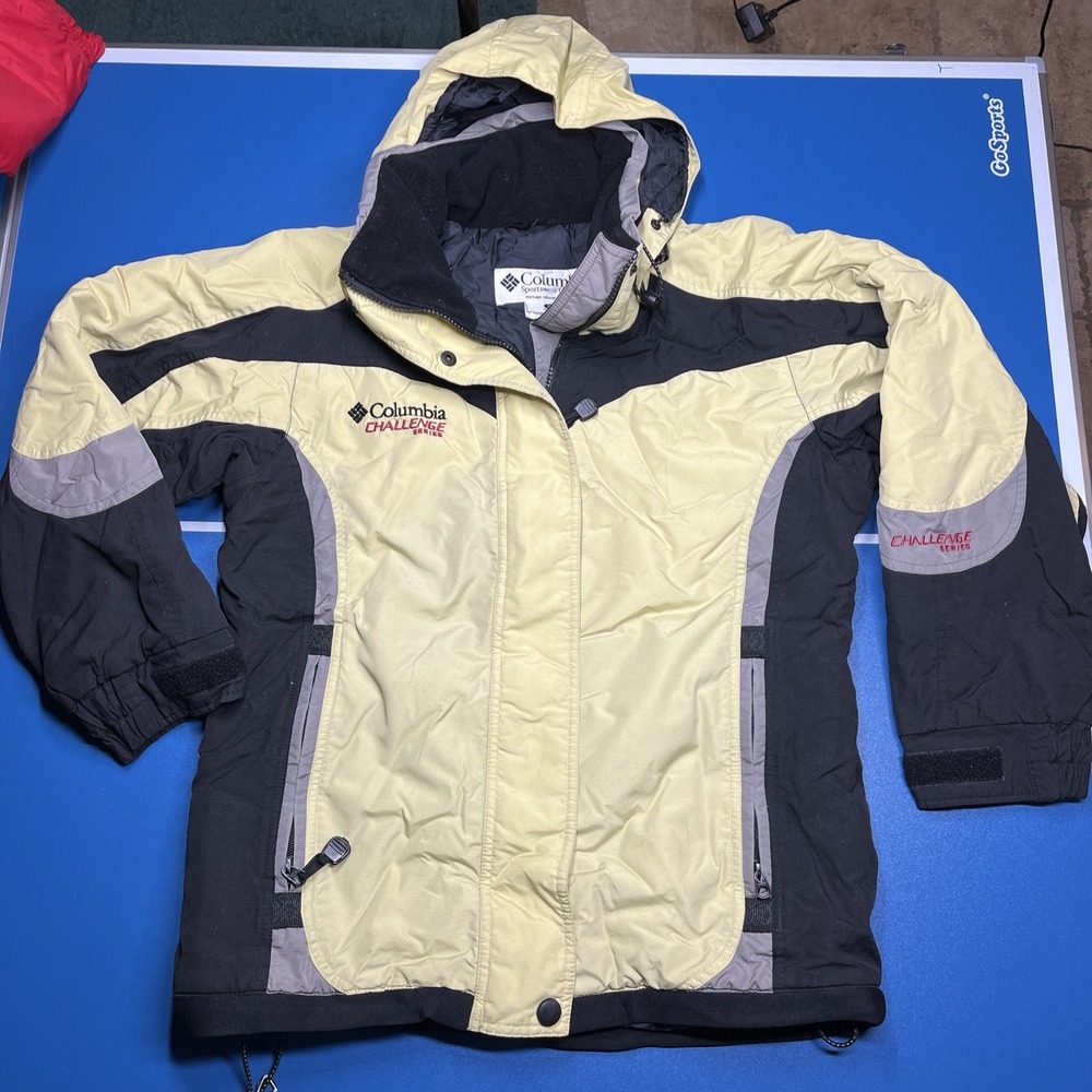 Columbia Challenge Series Ski Jacket Coat‎ Women's Size S Yellow Black Insulated